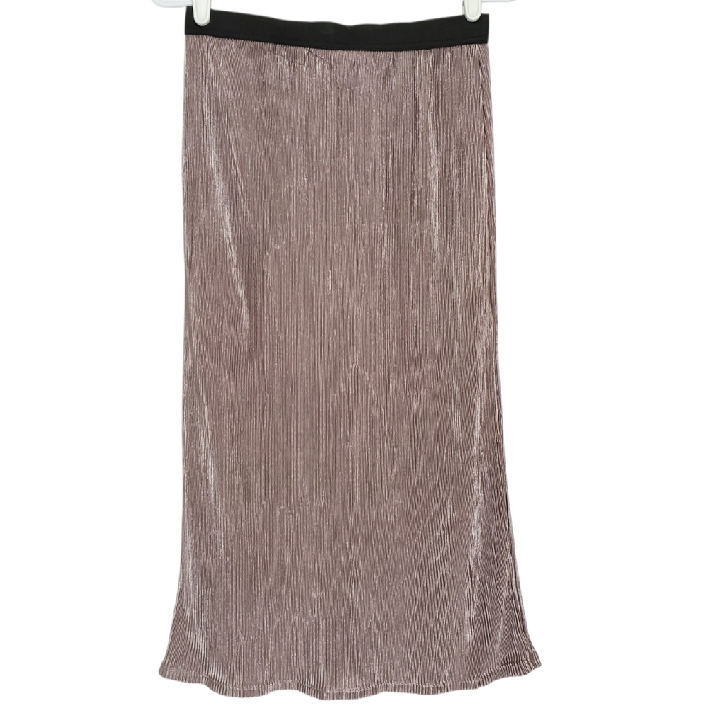 2479 * Wet Seal Metallic Accordion Pleated Skirt Pink Purple Size M